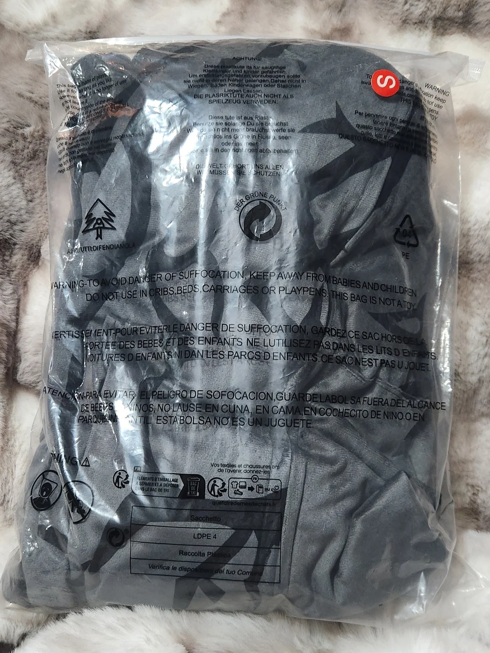 Stranger Things Demogorgon Onsie- Dark Gray with Red Hood Accents ADULT SMALL